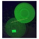 Uranium green depression glass plates