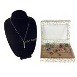 Costume jewelry: necklace, pendant, earrings,