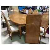 Thomasville Dining Table with Cane-Back Chairs and