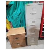 Hon Metal File Cabinet and Wood 2 Drawer Cabinet