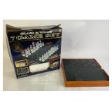 Glass and Wood 7-in-1 Game Set With Chess, Backgam