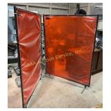 Freestanding Welding Screens with Red Transparent