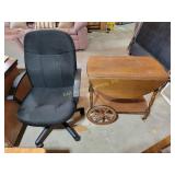 Serving cart - wear to top and Office chair