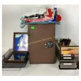 Floor safe.  Office supplies: wire filing