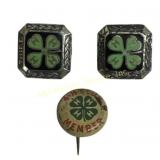 (3) 4-H pins, (1) Sterling. Weight of Sterling