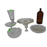 Glass vase chipped, moonstone opalescent glass