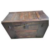 Trunk 34 x 18 1/2 x 22 1/2, missing leather