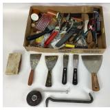 Putty knives, siding removal tool, box cutter,