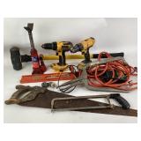 Hand Tools, Cordless Drills, Hydraulic Jack, and A