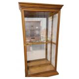 Curio with glass shelves, 40 x 16 1/2 x 80 1/2,