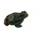Green Ceramic Frog Garden Sculpture Light Chipping