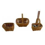 Longaberger Handwoven Baskets with Inserts and Lin