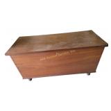 Storage chest with small compartment, wood, 46 x