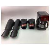 Black Revgear Shin Guards and Boxing Gloves with M