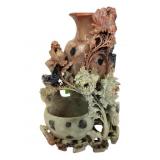 Large Chinese carved soapstone double vase with