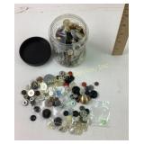 Assorted Sewing Buttons in Plastic Jar