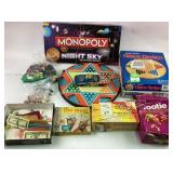 Board Games Including Monopoly Night Sky and Chine