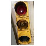 Yellow Traffic Signal Light with Red, Yellow, and