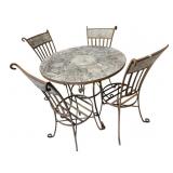 Patio set, table 36 x 30 and 4 chairs, metal and