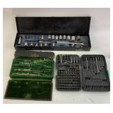 Socket Wrench Set, Drill Bits, and Drafting Tools