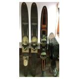 Wooden Water Skis and HO Graphite T1 Slalom Ski wi