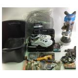 Assorted Tools, Shoes, Holster, and Household Item