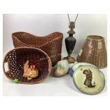 Hummel Christmas Plates 1971-74, glass lamp with