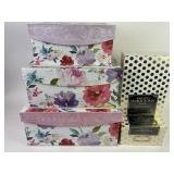Storage Boxes Floral Set of 3, Photo Storage