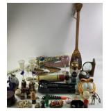 Assorted Figurines, Fishing Gear, and Decorative I