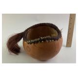 Decorative Gourd with Horsehair and Colored Bead A