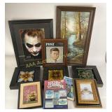 Framed Artwork, Glass Tiles, and Kitchen Glassware