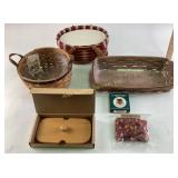 Longaberger Baskets With Accessories and Liner