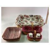 Longaberger Baskets With Liners and Accessories