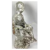 Weathered Concrete Garden Statue of Seated Child