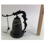 Cast Metal Bell With Dragon Motif and Chain Pull