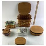 Longaberger Baskets with Lids and Accessories