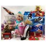 Toys: Elsa doll, Barbieï¿½s, plush, Cars ramp,