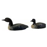 Carved and Painted Wooden Loon Decoys