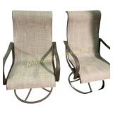 Patio Chairs (2) Mesh with Swivel & Rocking Base
