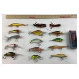 Fishing Lures Including Crankbaits, Spoons, and Ra