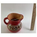 Red Ceramic Pitcher with Tribal Pattern by Kenyan