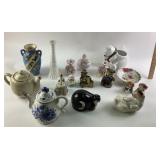 Ceramic Figurines, Teapots, and Decorative Items