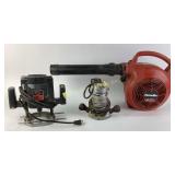Homelite Leaf Blower, Skil 1835 Plunge Router, and