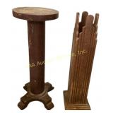 Plant stand 36Hx14W, art deco cane holder 37Hx7w