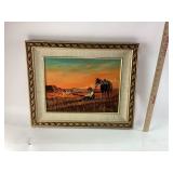 Framed Landscape Painting by M. Hoard, 1982