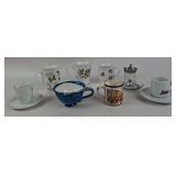 Porcelain and Fine Bone China Cups with Saucers