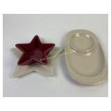 Longaberger pottery: soup & sandwich plate, star
