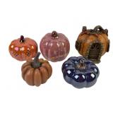 (3) iridescent decorative pumpkins