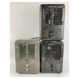 Three (3) metal fan heater space heated