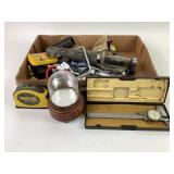 Fixed blade knife in Aqua lung sheath, music box,